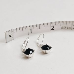 Swarovski Obsidian Silver Earrings